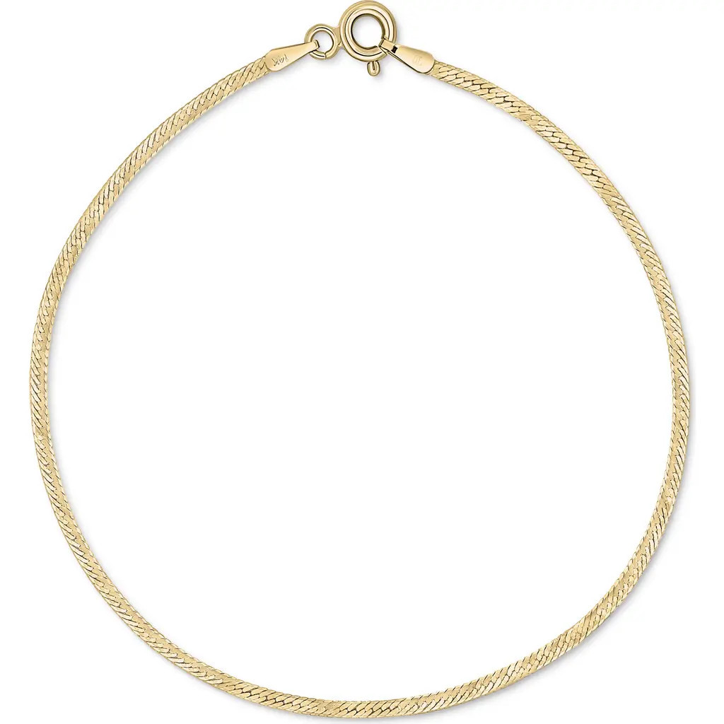 Bony Levy 14K Gold Herringbone Chain Bracelet in Yellow Gold at Nordstrom, Size 10 | Nordstrom
