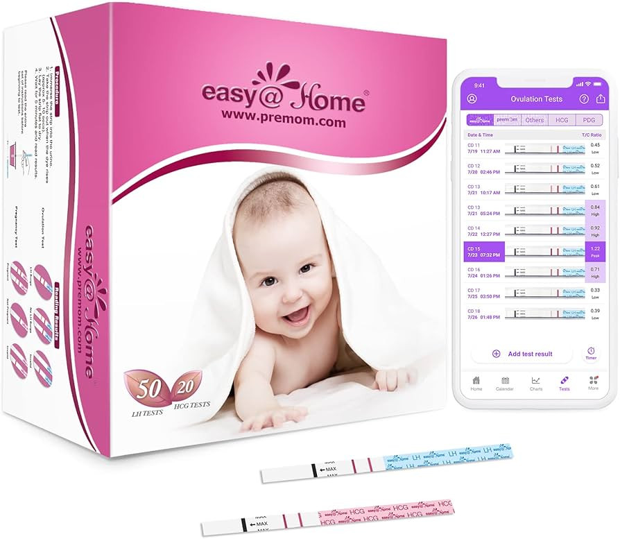 Easy@Home 50 Ovulation Test Strips and 20 Pregnancy Test Strips Combo Kit, (50 LH + 20 HCG)-Packa... | Amazon (US)