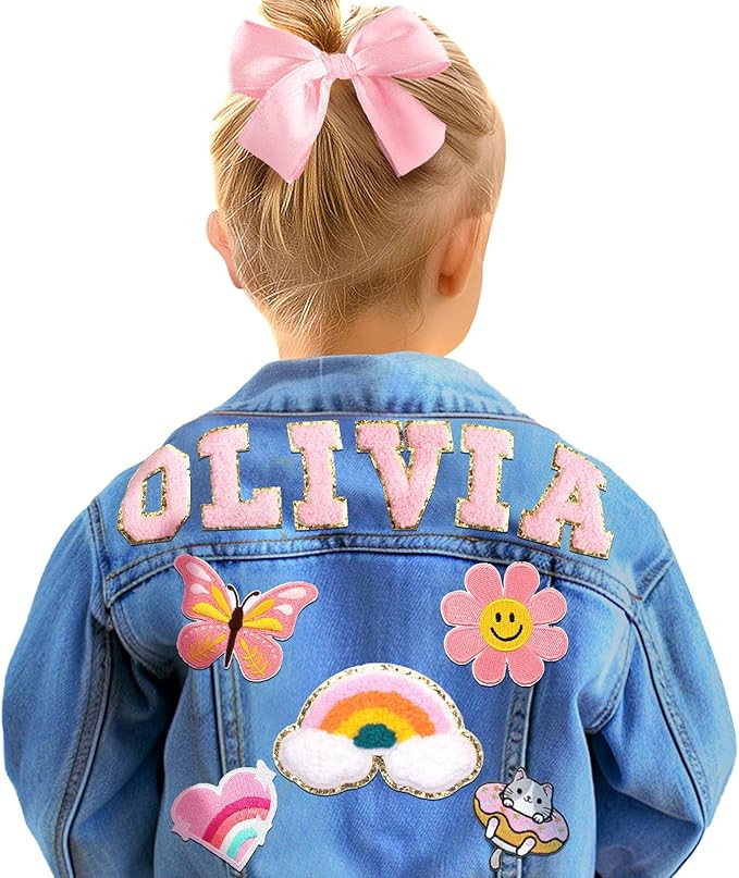 Personalized Kids Denim Jacket with Names, Custom Jeans Jacket, Girl Toddler Clothes 1-10T, Sprin... | Amazon (US)