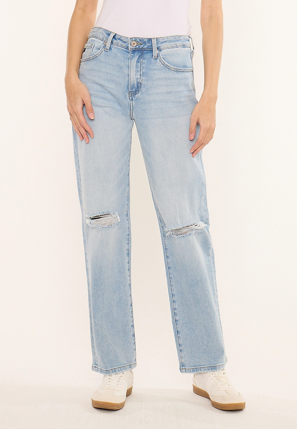 KanCan\u2122 High Rise Open Ripped Relaxed Straight Jean | Maurices