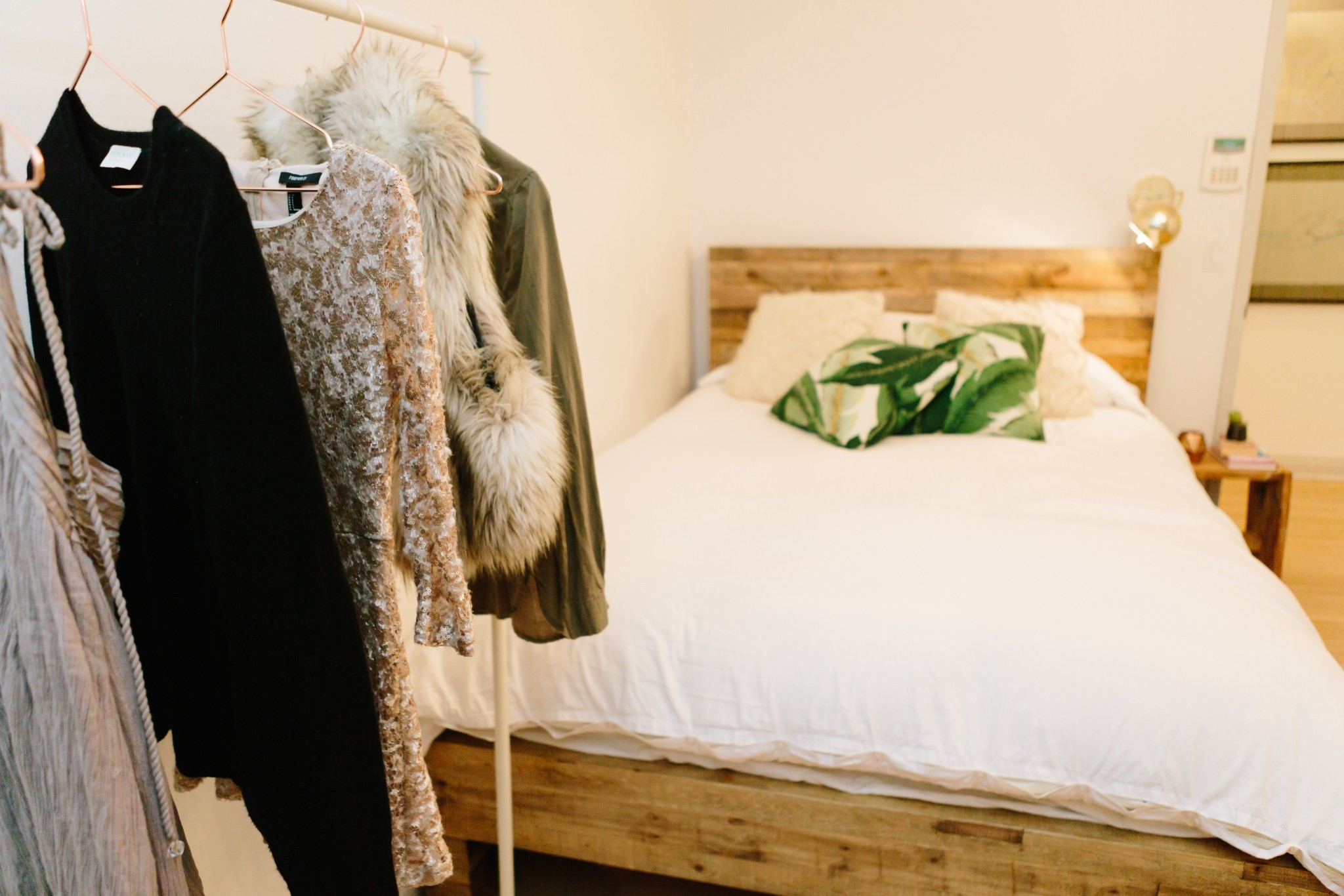 My oldest daughter’s bedroom doubles as a guest room when she’s away. A few festive pieces from my closet are pictured in the foreground. Sparkly dress and faux fur vest anyone?? The bedding is Brookline, the mattress Saatva and the grounding bed frame was sourced from West Elm. It’s such a haven and everything is on sale!

#LTKHome #LTKHoliday #LTKSaleAlert