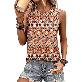 Sampeel Womens Tank Tops Eyelet Loose Casual Summer Tops Crew Neck Basic Sleeveless Shirts Trendy... | Amazon (US)