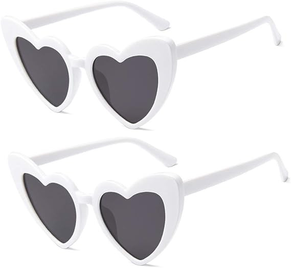 Heart Shaped Sunglasses for Women,Vintage Cat Eye Mod Style Retro Kurt Cobain Glasses | Amazon (US)