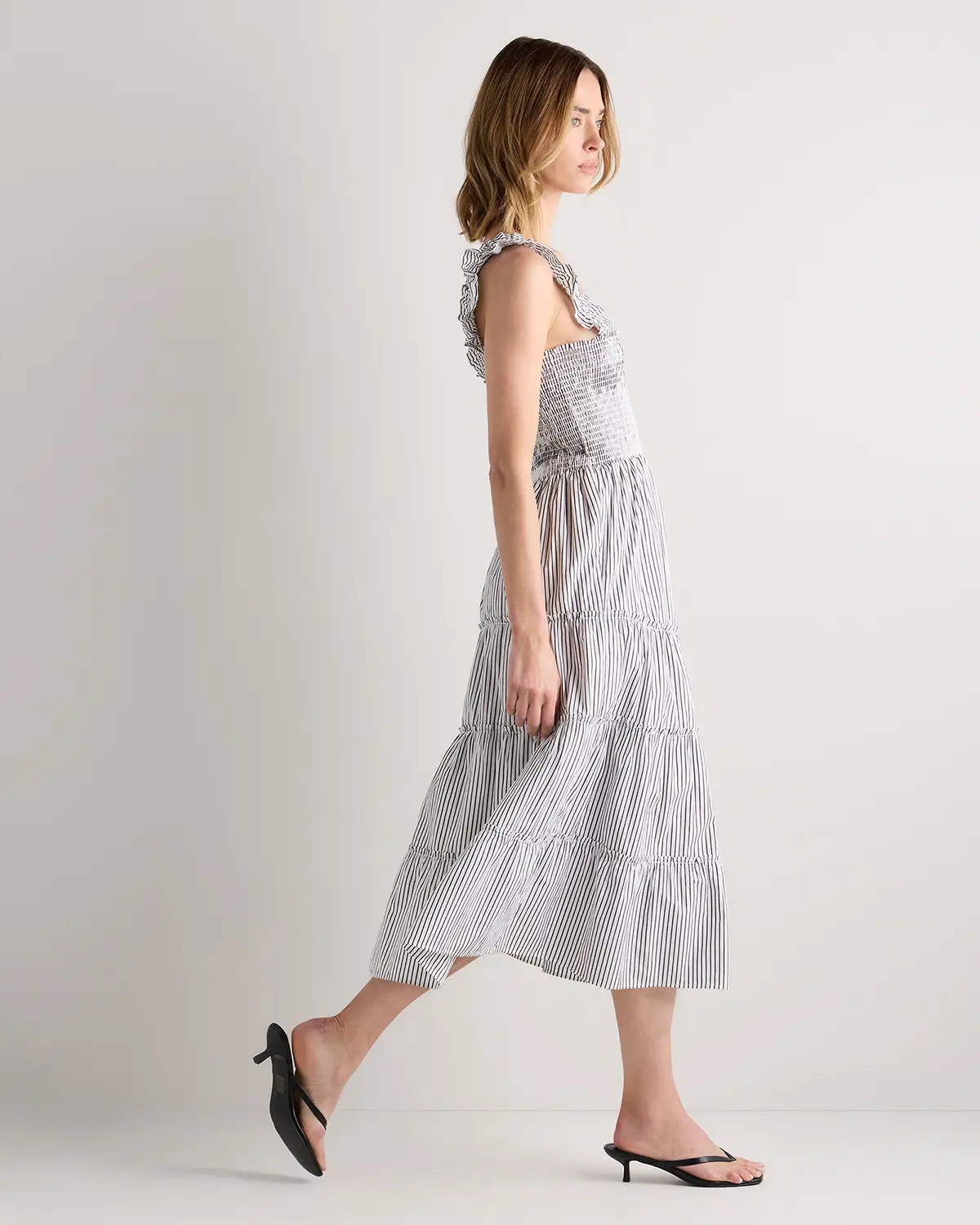 100% Organic Cotton Poplin Smocked Midi Dress | Quince