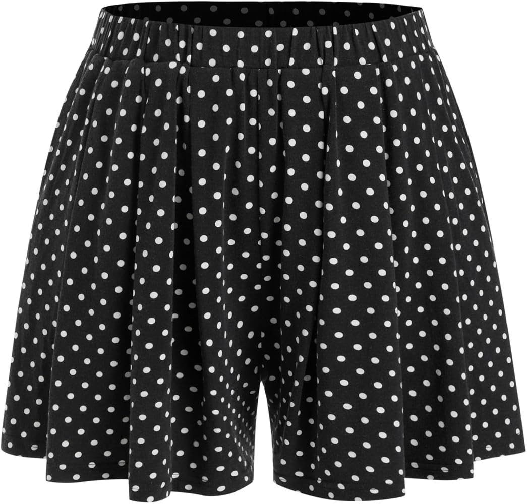 CIDER Plus Size Women Shorts Elastic Waist Wide Leg Flowy Shorts Lounge Summer Vacation Boho Casu... | Amazon (US)