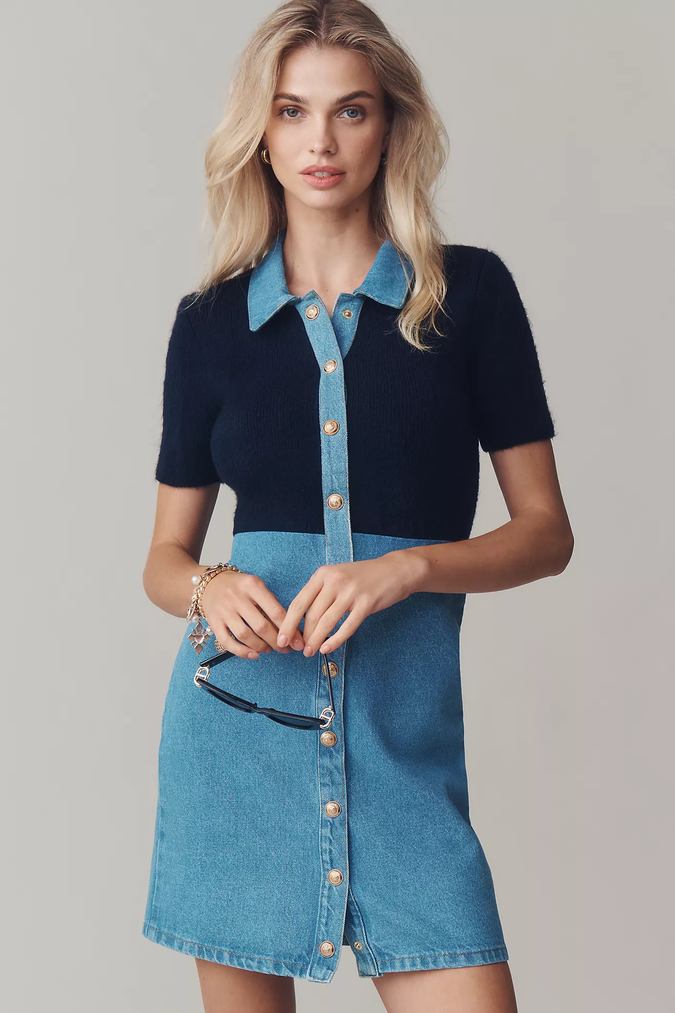 Pilcro Denim Sweater Shirt Dress | Anthropologie (US)