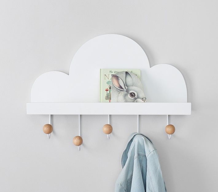 Cloud Shelf with Hooks | Pottery Barn Kids