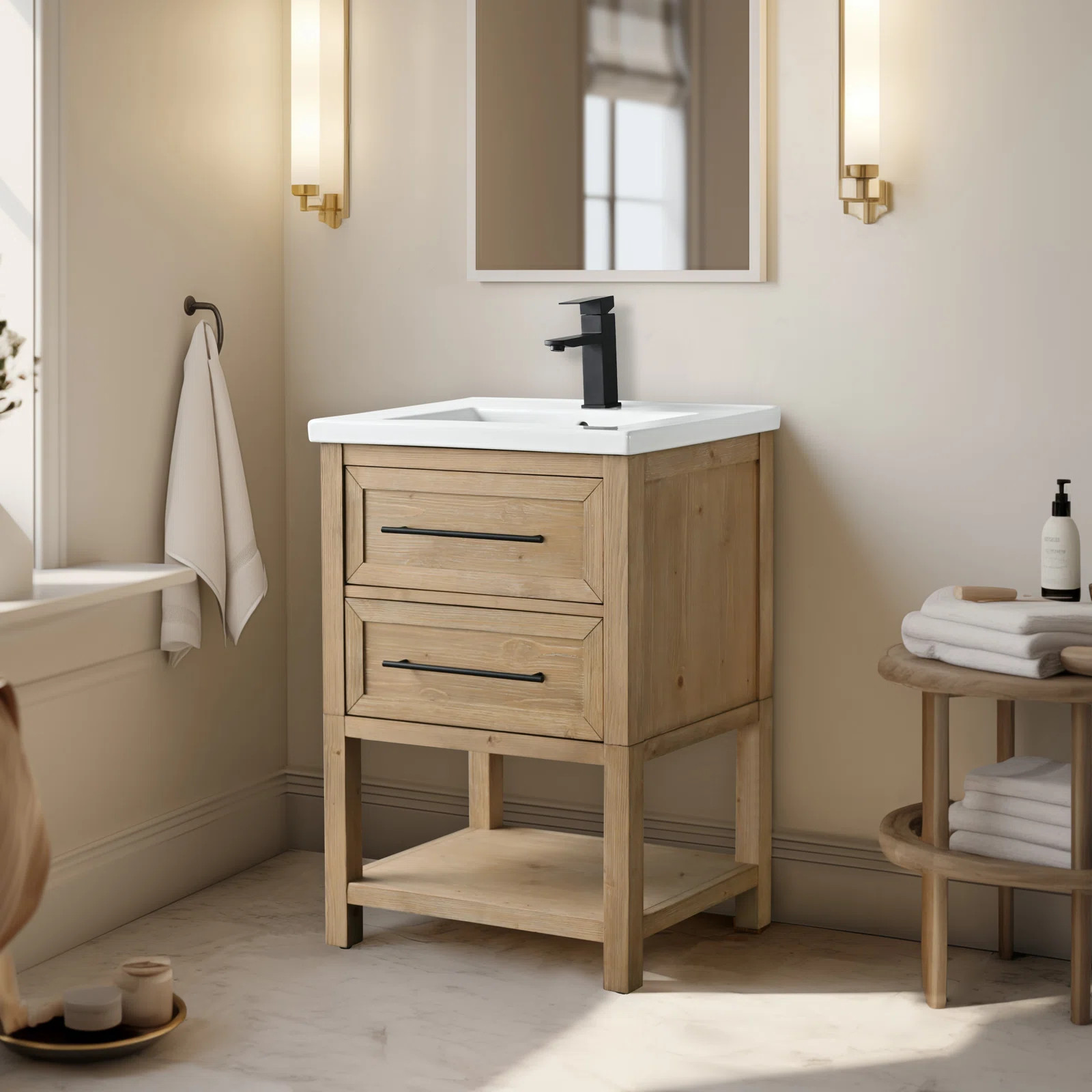 Beachcrest Home Bickley 24'' Single Bathroom Vanity with Ceramic Top & Reviews | Wayfair | Wayfair North America