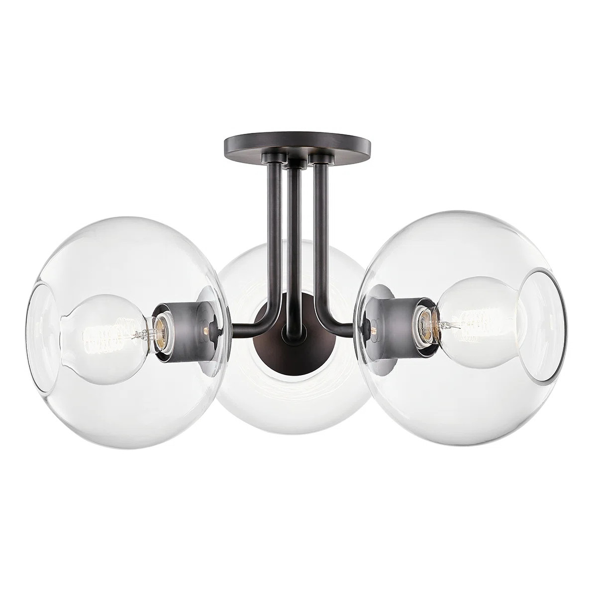 Dora 3 - Light 20'' Cluster Globe Semi Flush Mount | Wayfair North America