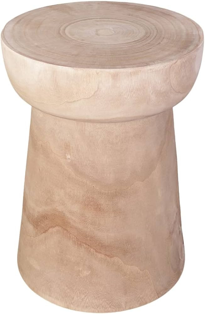 Uziass Wood Tree Stump Stool, 15" Wood Tree Stump Side Table Wooden Stump End Table Round Tree St... | Amazon (US)