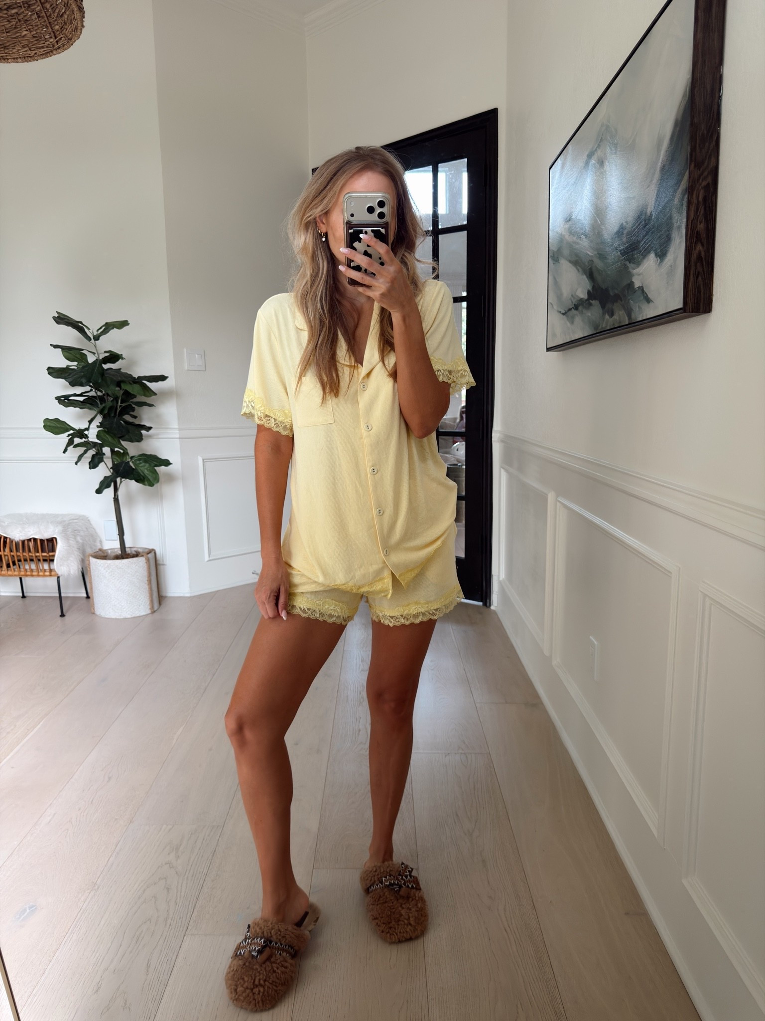 The Jammies! The butter yellow and lace detail. Go down a size: XS 

#ad