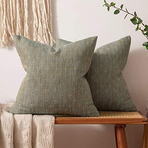 MIULEE Pack of 2 Decorative Burlap Linen Throw Pillow Covers Modern Farmhouse Pillowcase Rustic W... | Amazon (US)