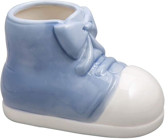 Fox Valley Traders Heirloom Baby Bootie, Classic Keepsake Shoe, Ceramic, Blue | Amazon (US)