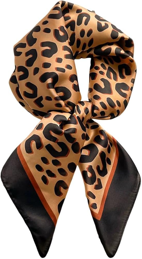 Zebra Leopard Print Scarf French Head Neck Scarf Silk Neckerchief Vintage Headscarf for Women Gir... | Amazon (CA)