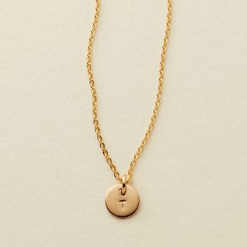 Initial Disc Necklace - 1/4" | Made by Mary (US)