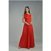 Chic One Shoulder Silk Wedding Dress - Perfect For Guests, Bridesmaids & Prom Available in Red, White, Pink, Black | Etsy (US)