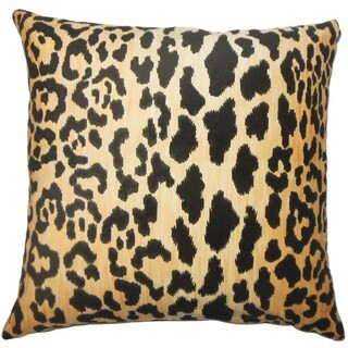 Usoa Animal Print 22-inch Down Feather Throw Pillow Black (22" x 22") | Bed Bath & Beyond
