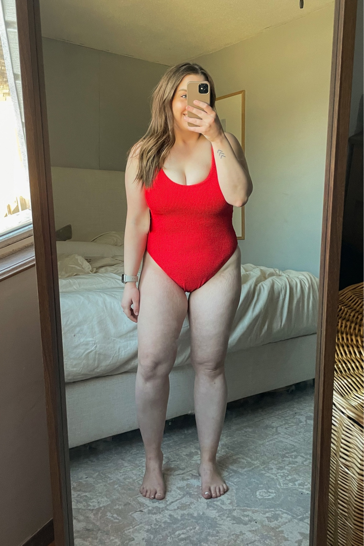 Super flattering swim suit!!! 
I have a super short torso and this isn’t too long for me! Crotch is deff wide enough!! Back is a lace up! 

Wearing size large! 


Show me your mumu
One piece swim
Midsize swimsuit 