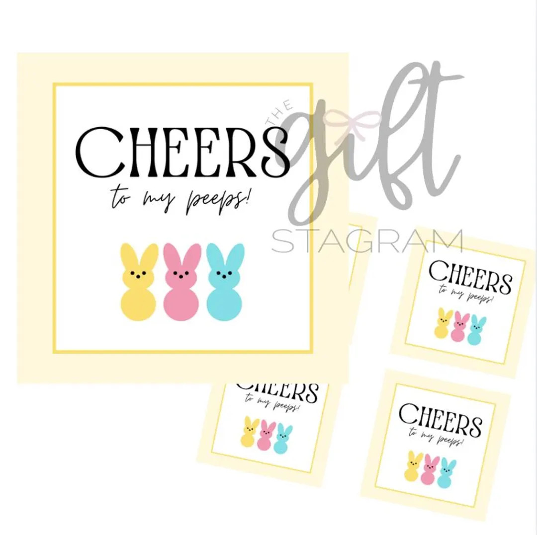 Cheers to My Peeps Gift Tag | Happy Easter Tag | DIGITAL DOWNLOAD | Easter Gift Tag | Easter Gift... | Etsy (US)