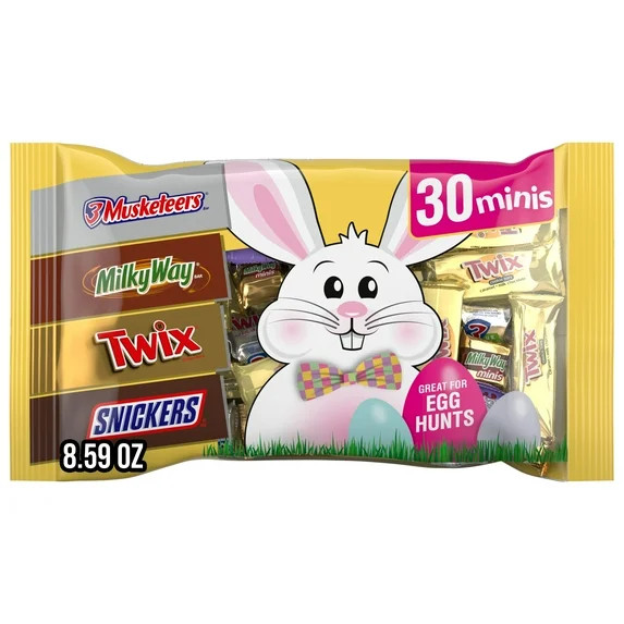 Mars Mixed Snickers, Twix & More Mini Milk Chocolate Bars Easter Basket Stuffers - 30 Bulk Bag | Walmart (US)