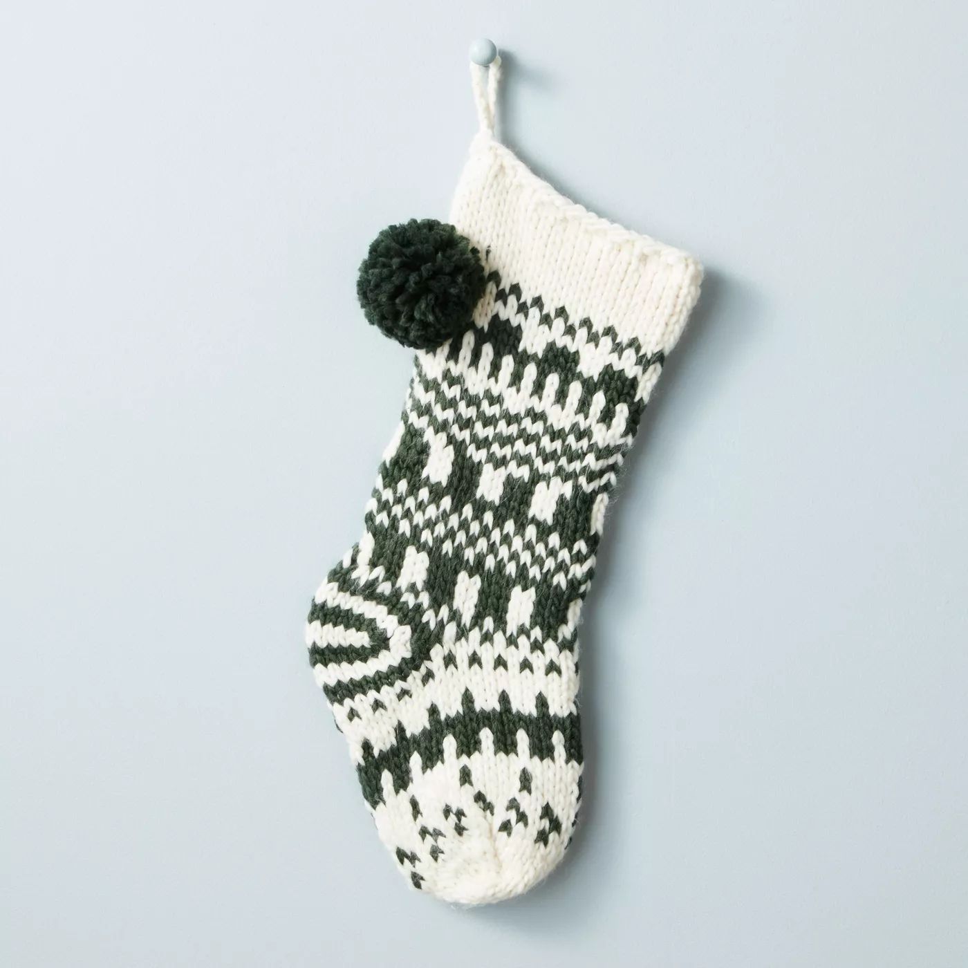 Jacquard Knit Pom Stocking - Hearth & Hand™ with Magnolia | Target