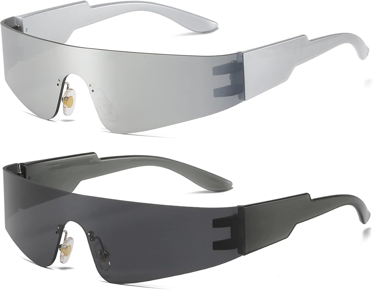 Palarado Futuristic Y2K Wrap Around Rave Fashion Sunglasses Trendy | Amazon (US)