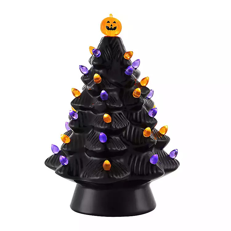 Black Ceramic LED Halloween Tree | Kirkland's Home