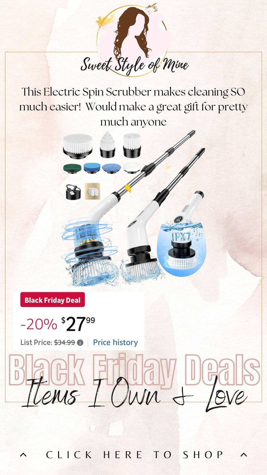 Black Friday deal: The best Electric Scrub Brush with so many cleaning attachments! Makes cleaning so much faster and easier 

#LTKGiftGuide #LTKCyberWeek #LTKHoliday