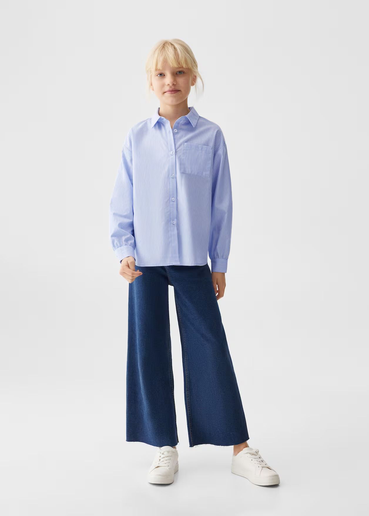 Oversize striped shirt -  Girls | Mango Kids USA | MANGO (US)