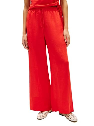 Tommy Hilfiger Women's Essential Linen Pull on Pants, Fireworks Small | Amazon (US)