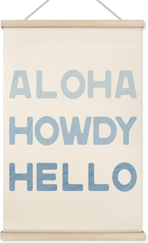 HRQKO Blue Coastal Cowgirl Howdy Aloha Poster Hanger Frame, Howdy Wall Art,Western Trendy Sign Wa... | Amazon (US)