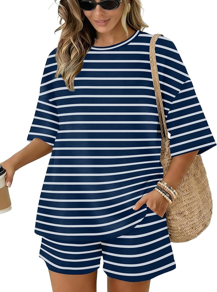 Sampeel Womens 2 Piece Sets 3/4 Sleeve Oversized Tops Lounge Sets Loungewear Business Casual Summ... | Amazon (US)