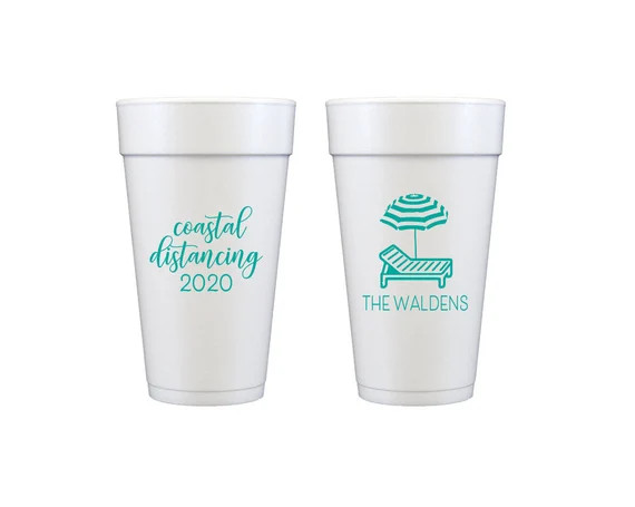 Coastal distancing cups Beach trip cups Summer vacation | Etsy | Etsy (US)