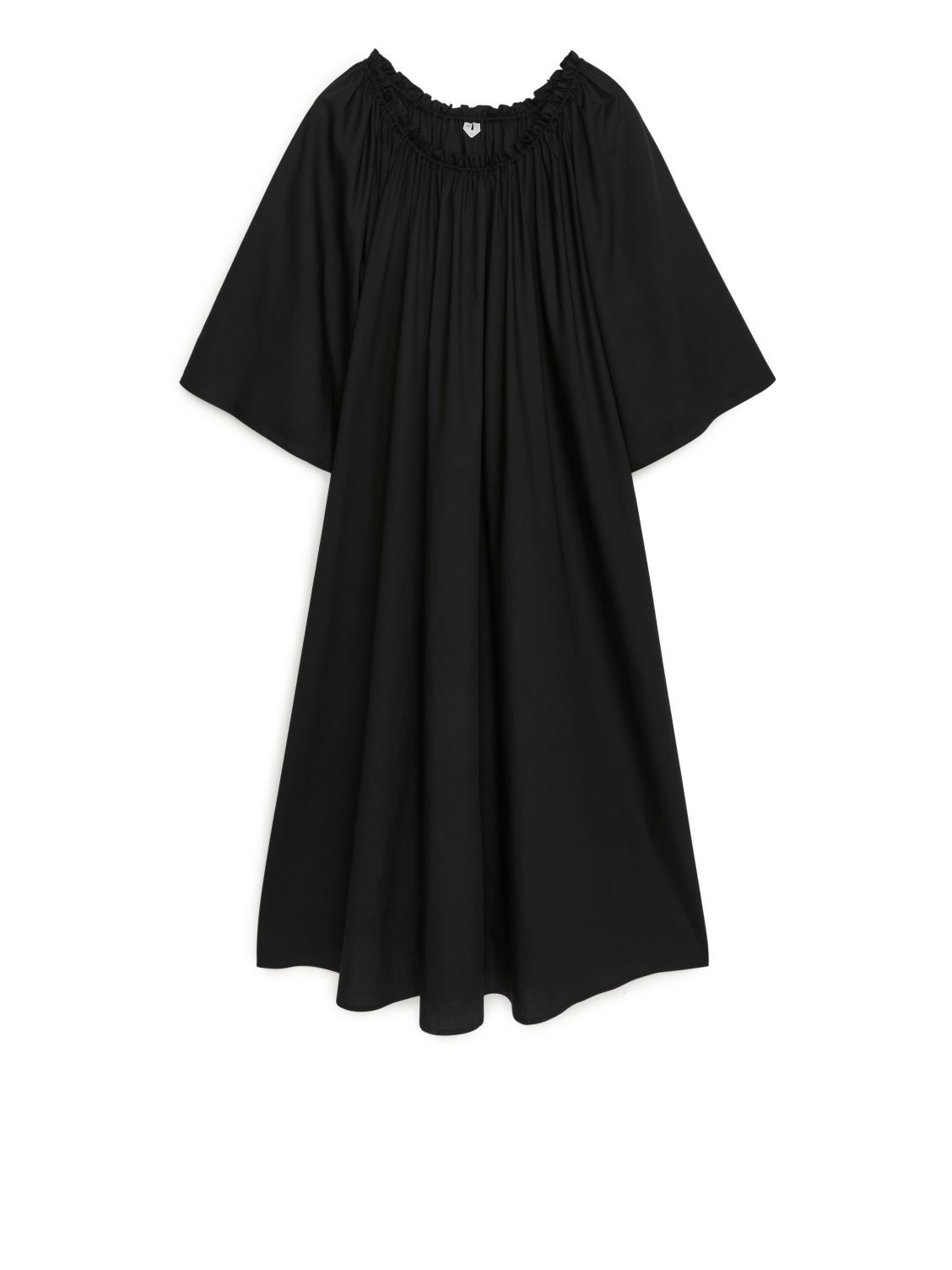 Ruffled Kaftan Dress - Black | ARKET