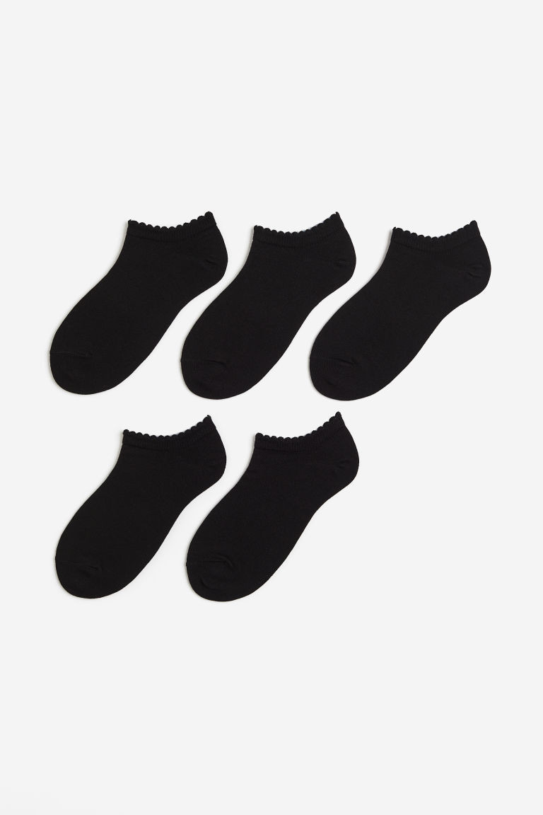 H & M - 5-pack Ankle Socks - Black | H&M (US + CA)
