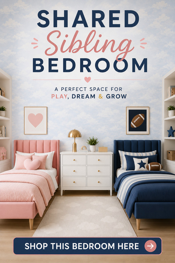Designing a shared sibling bedroom doesn't mean sacrificing style