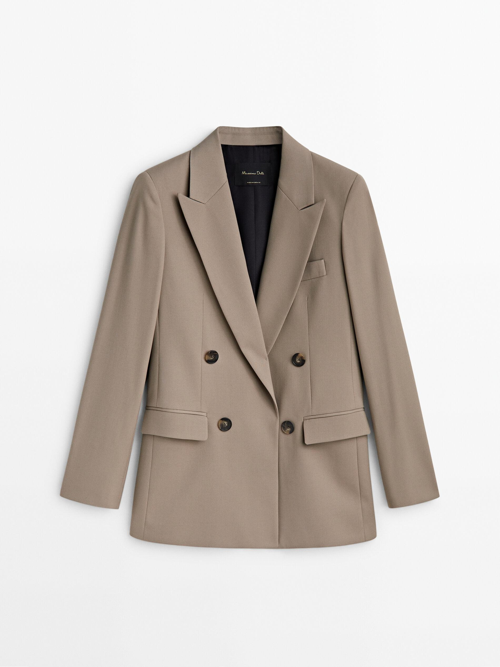 False double-breasted blazer | Massimo Dutti UK