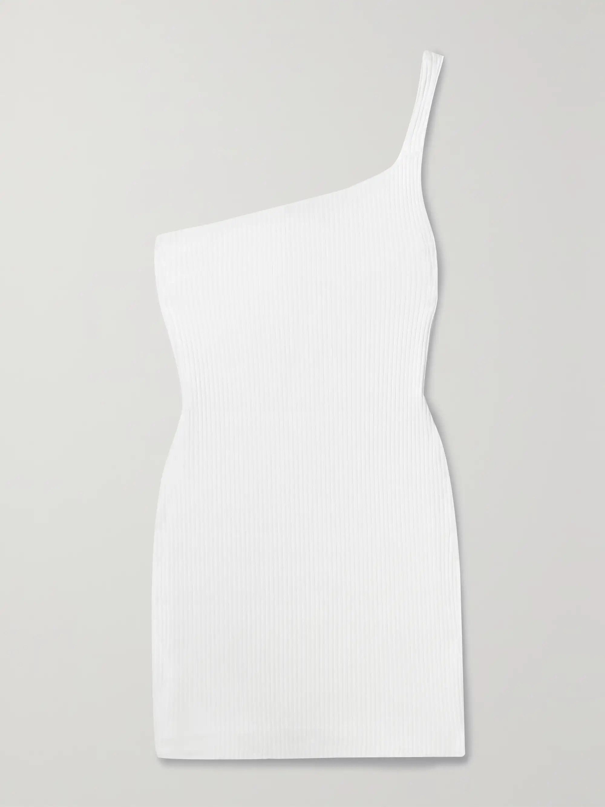 White Erla one-shoulder ribbed-knit mini dress | GAUGE81 | NET-A-PORTER | NET-A-PORTER (UK & EU)