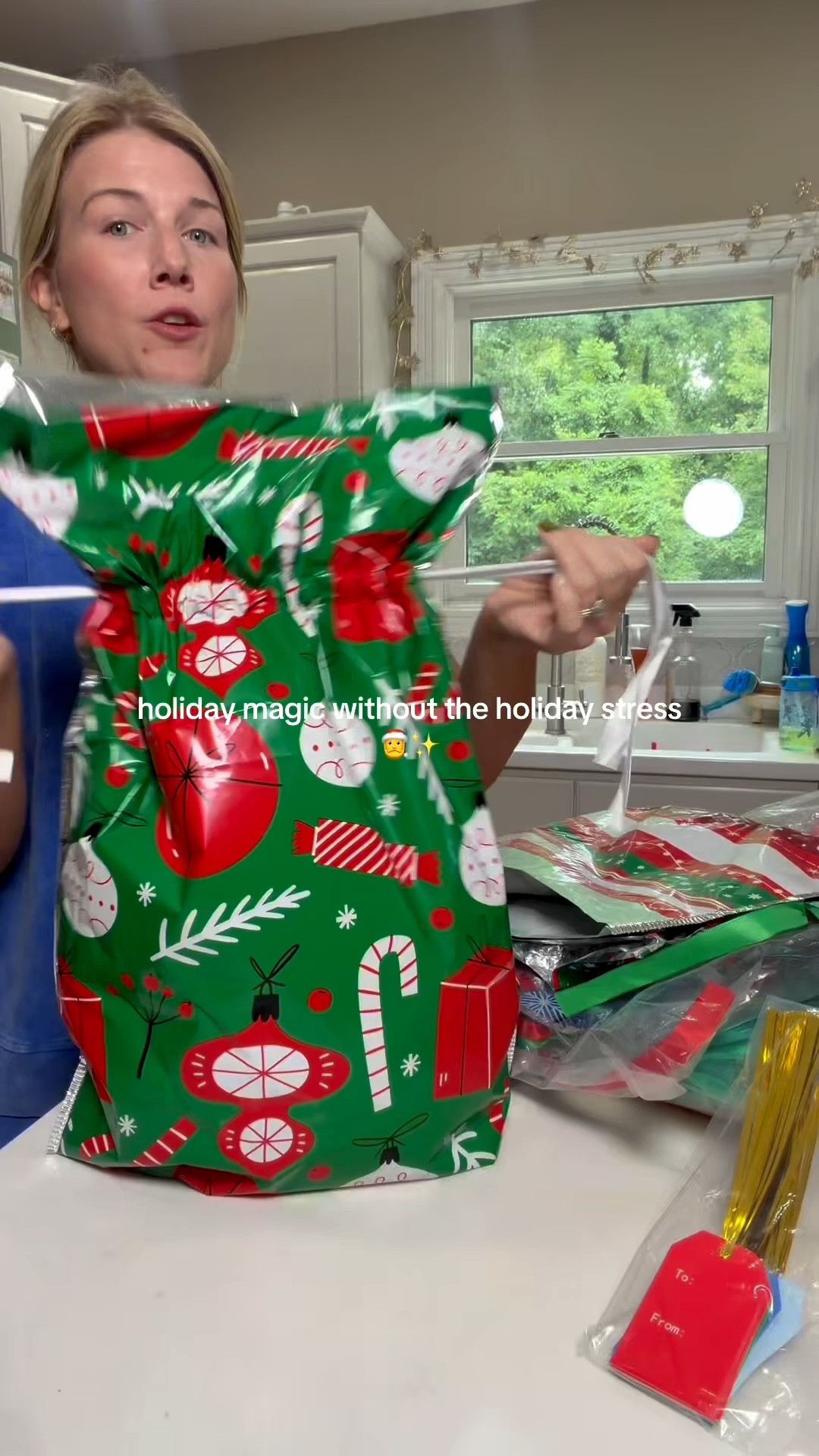 🎁 The Christmas shortcut every busy mom needs.

No wrapping paper. No tape. No mess. Just fill, tie, and put it under the tree. 🎄✨

#christmasgifts #holidayhacks #christmasprep #giftwrapping #busy moms #christmasfinds #ltkhome

#LTKSeasonal #LTKHome