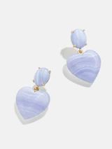 Semi-Precious Juno Earrings - Blue Lace Agate Stone | BaubleBar (US)