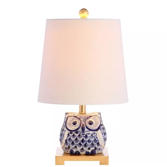 16&#34; Ceramic Justina Mini Table Lamp (Includes LED Light Bulb) Blue - JONATHAN Y | Target