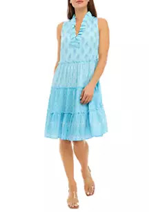 Women's Sleeveless Ruffle V-Neck Dress | Belk