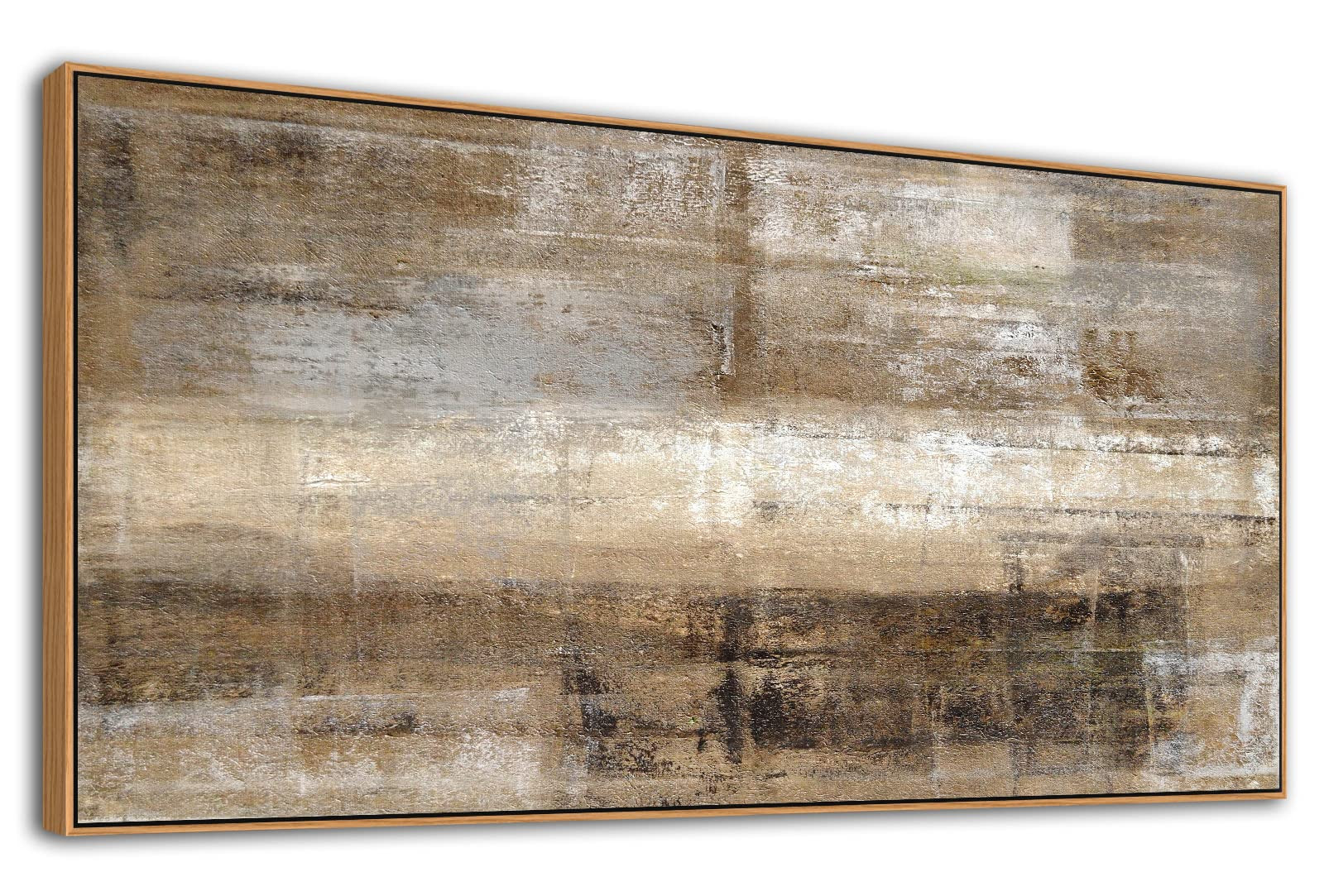 Framed Abstract Wall Art Large Canvas Picture Brown Canvas Painting Artwork Vintage Abstract Canv... | Amazon (US)