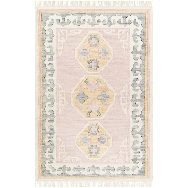 Renad Handmade Flatweave Wool Pink/Yellow/Slate Rug | Wayfair North America
