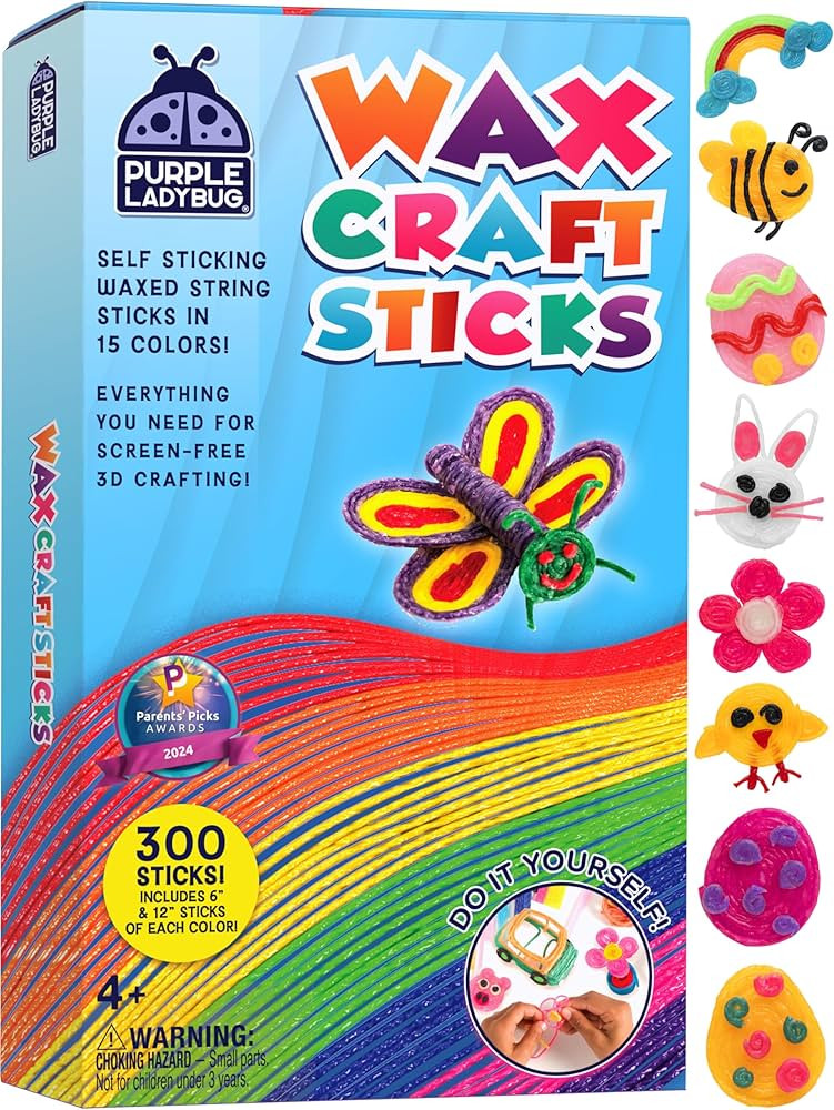 Easter Basket Stuffers for Kids - Bendable Wax Craft Sticks - Easter Crafts for Kids, Camping Ess... | Amazon (US)
