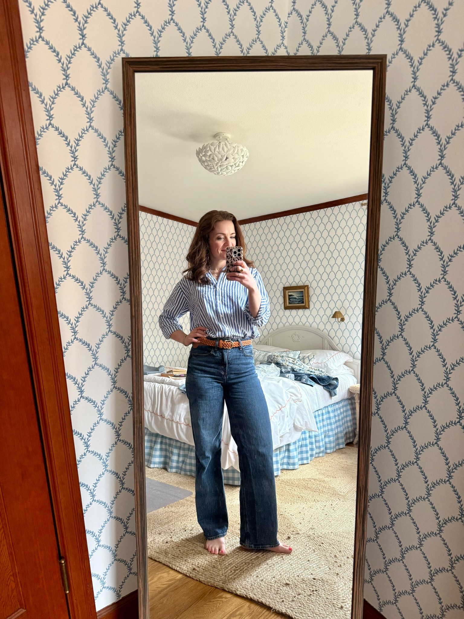 These jeans (I have in 4 colors) are 50% off and honestly better than some $185 ones I’ve tried on. Loved this classic outfit on this almost spring day!

#LTKSaleAlert