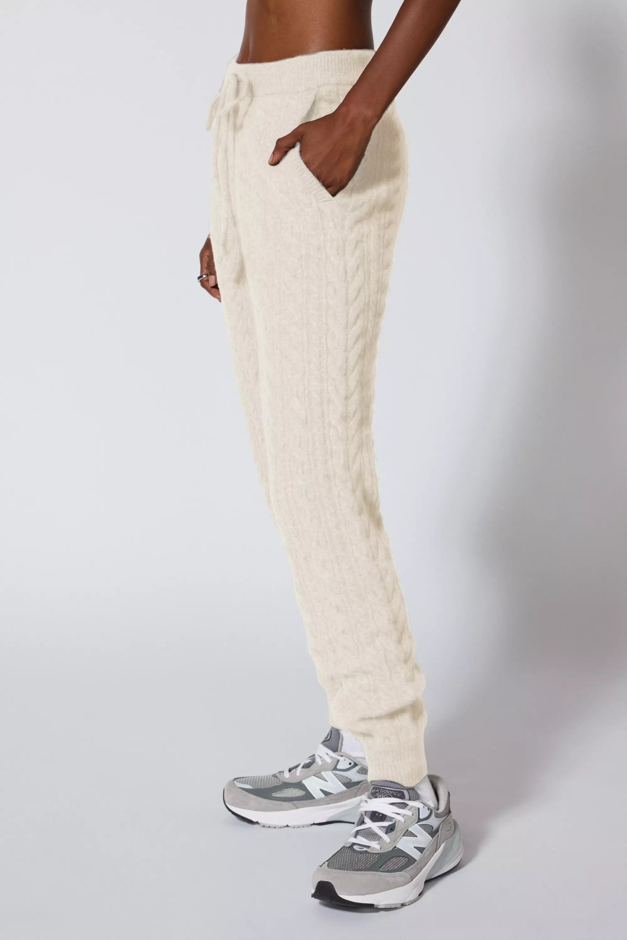 Cable Knit Jogger - Htr Birch | MPG Sport