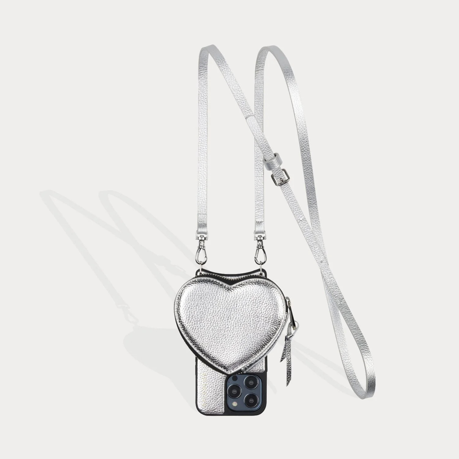 Willa Heart Pouch Bandolier - Silver/Silver | Bandolier