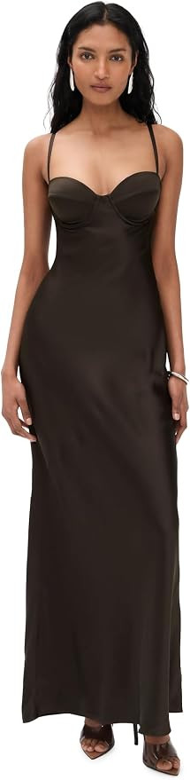L'AGENCE Women's Sayla Bias Cut Silk Maxi Dress | Amazon (US)