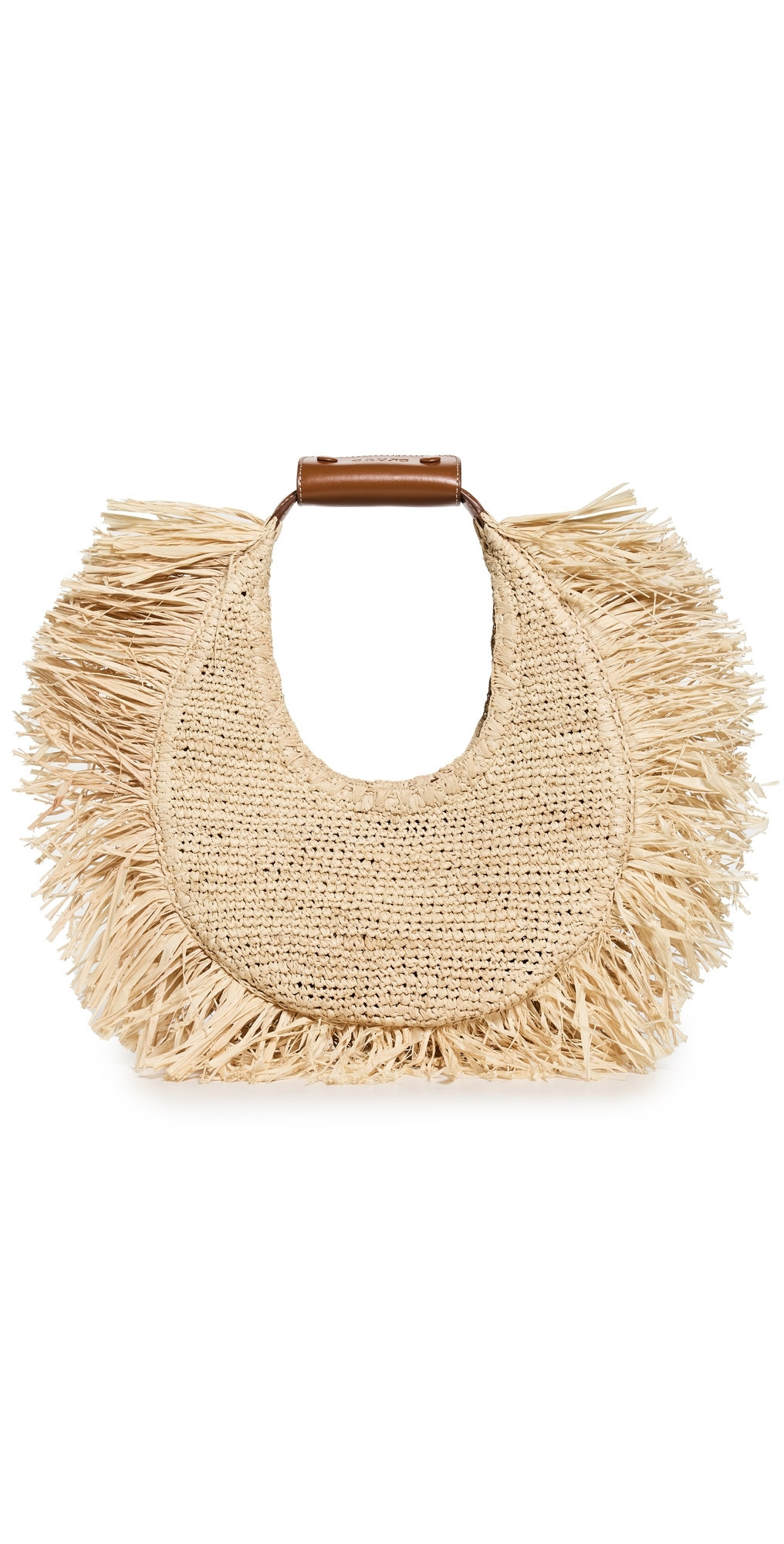 STAUD Moon Raffia Tote Bag Natural Fringe One Size | Shopbop